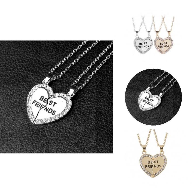

Pendant Necklaces Wear Resistant 2 Colors Heart Matching Friendship Jewelry Accessory