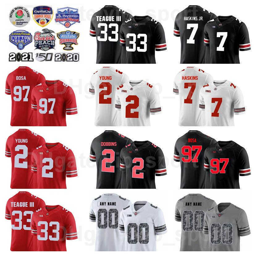 

NCAA College Football 2 Chase Young Jersey Ohio State Buckeyes 7 Dwayne Haskins Malcolm Jenkins JK Dobbins 25 Weber 97 Joey Bosa 33 Master, Red