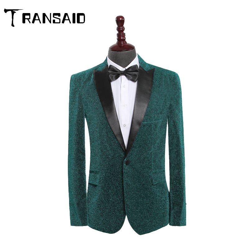 

Men's Suits & Blazers Fashion Shiny Green Ropa Hombre Elegante Regular Fit Wedding Groom Prom Singers Men Slim Business Formal Suit, Color as picture