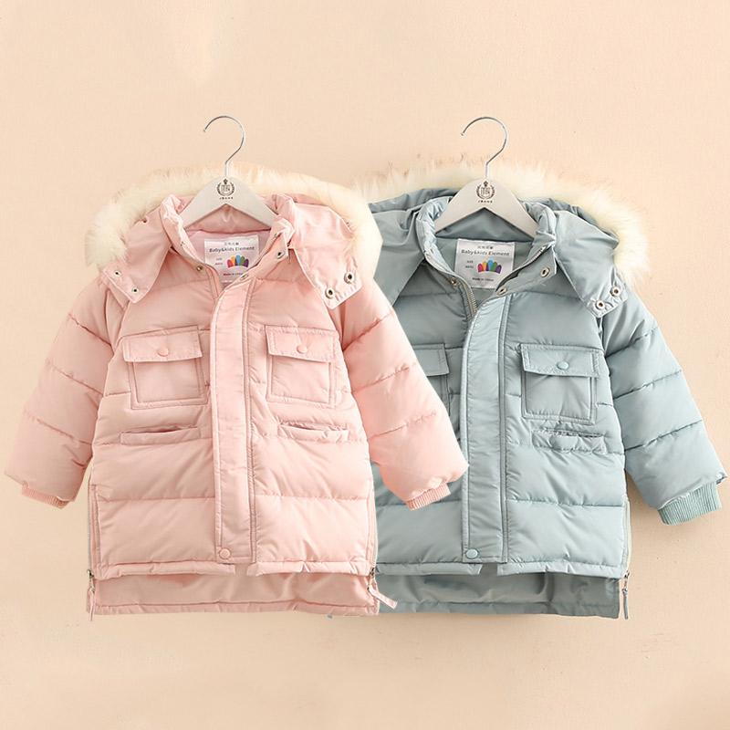 

Down Coat 2021 Winter Warm 3 4 5 6 7 8 9 10 11 12Years Teenager Kids Gift Wadded Cotton Padded Thickening Hooded Jacket For Baby Girl, Blue;gray