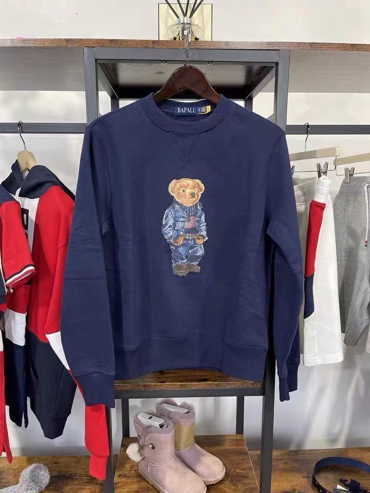 

new plush long-sleeved pullover bear POLOS shirt T-shirt cartoon bear loose round neck printing bear EER9, 232