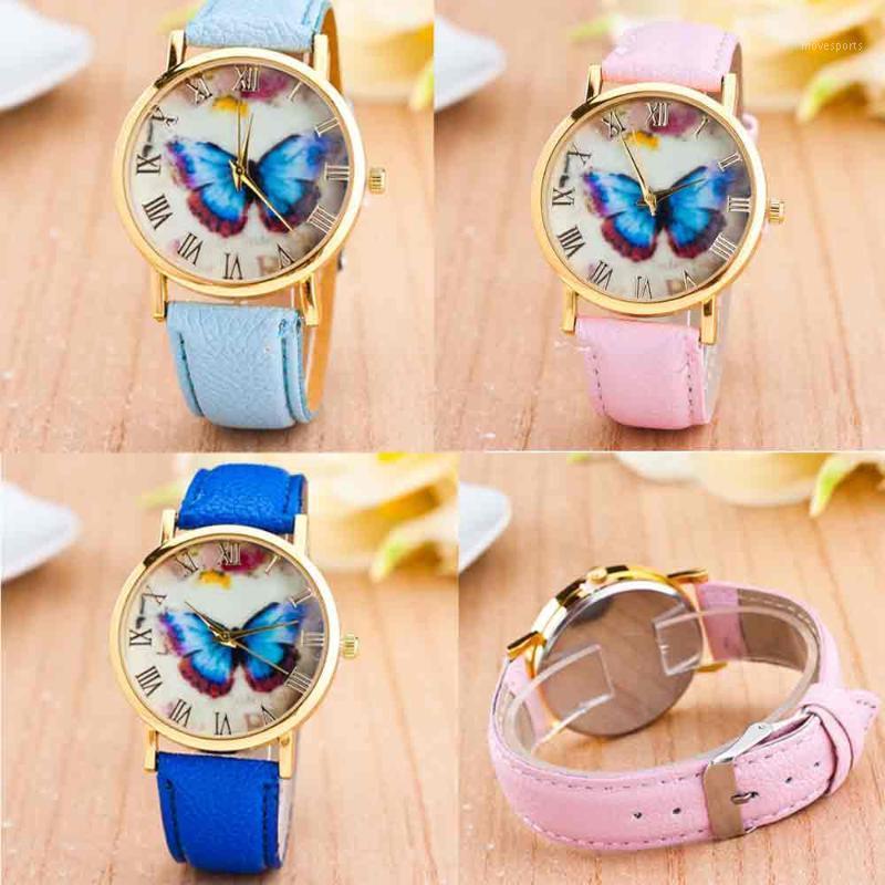 

Women's Watch Wristwatch Fashion Butterfly Style Leather Band Analog Quartz Bracelet Reloj Pulsera Mujer Wristwatches, Sb