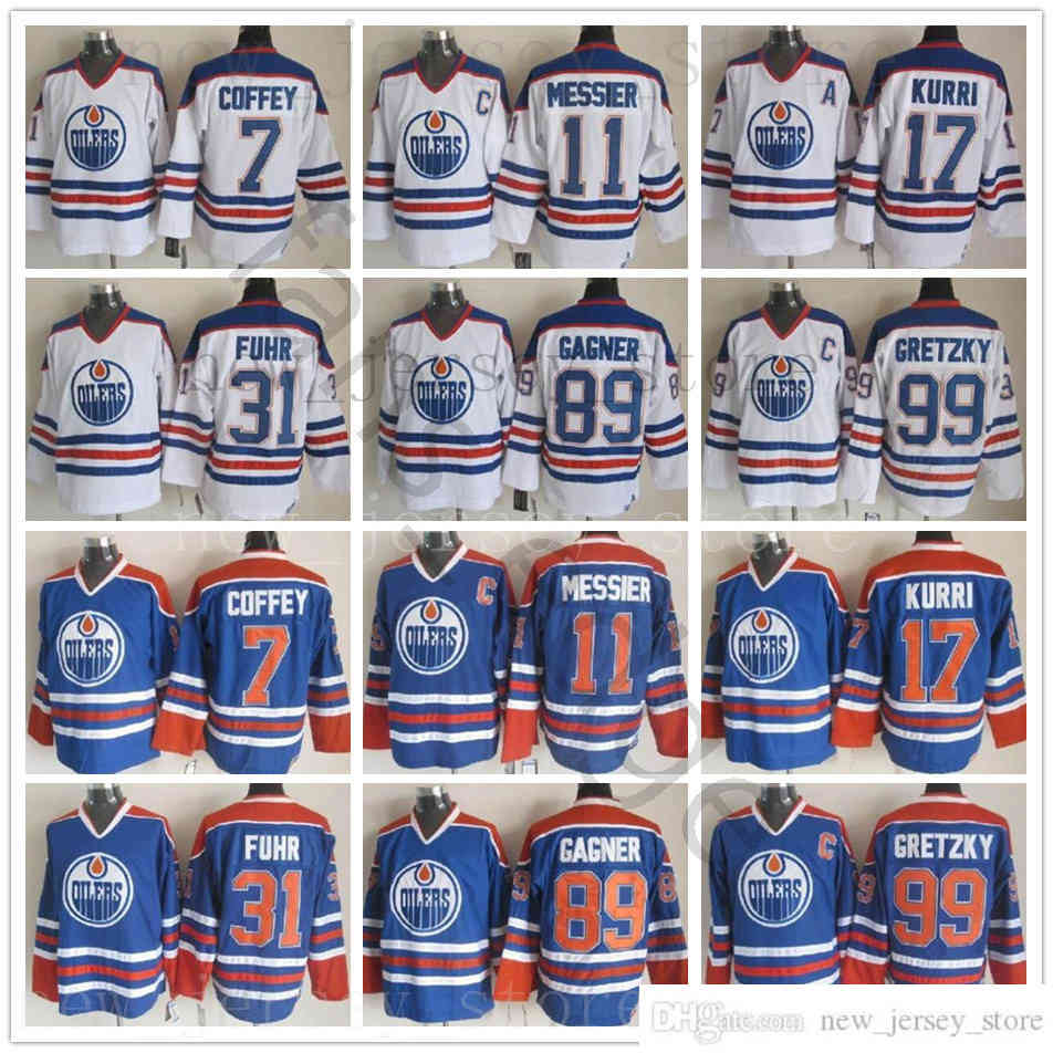 

Vintage CCM Stitched 7 Paul Coffey Jersey ice Hockey 17 Jari Kurri 11 Mark Messier 89 Sam Gagner Grant Fuhr Bill Ranford Jerseys, Black;red