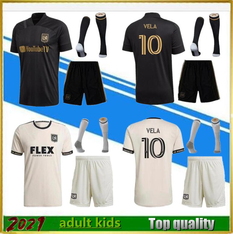 

2021 LAFC Soccer Jerseys men kids set 21 22 Rossi VELA Kaye Moon-hwan Los Angeles FC Players For Change Black Out Limited Edition Fans Version Football Shirts, Home long sleeve