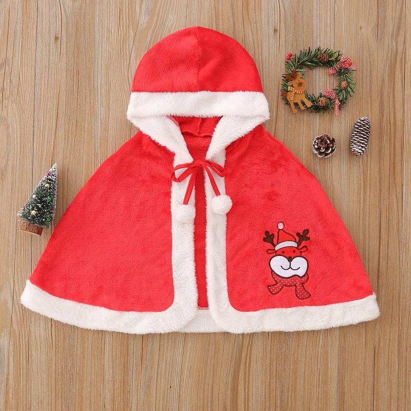 

Jackets Children's Christmas Dress Up Clothing Baby Boys Girls Red Elk Shaped Cloak Thicken Santa Claus Shawl Clothes, Blue;gray