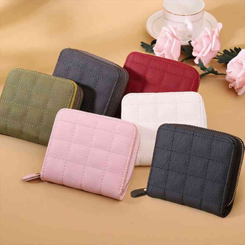 

wallets for women designer fashion short embroidered clutch bag pu solid color female card coin purse, Red;black