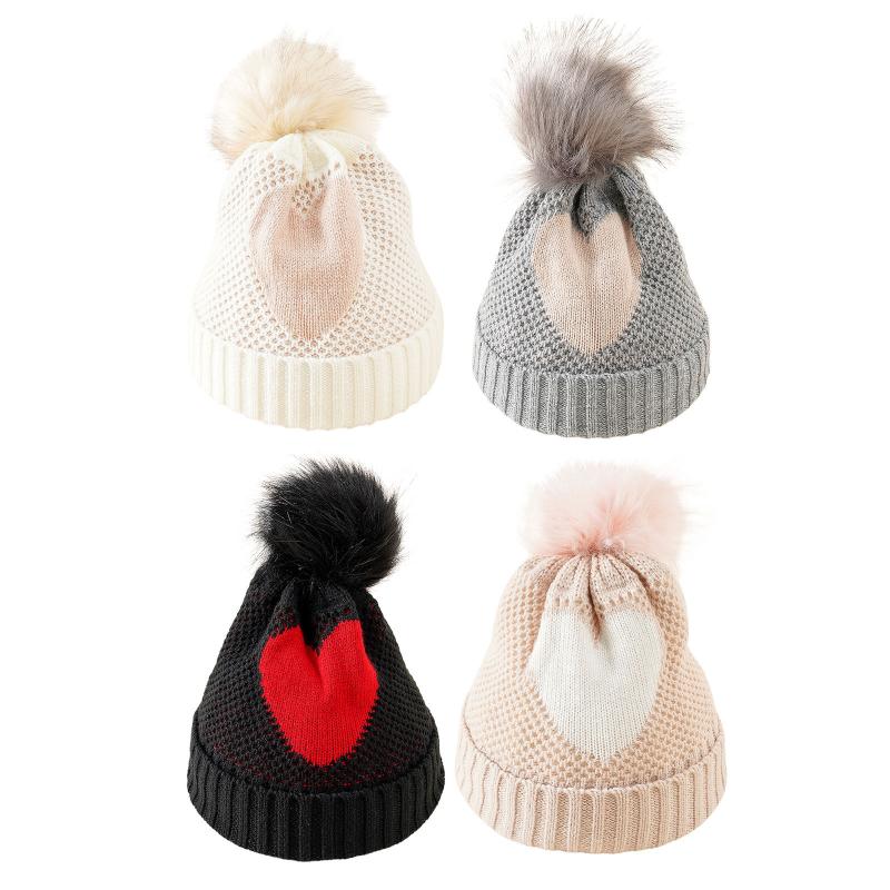 

Caps & Hats Winter Unisex Baby Hat For Girl Warm Toddler Kids Beanie Heart Knit Children Girls Boys Casual Cap, Yellow