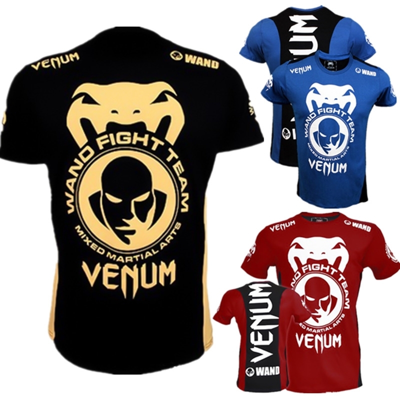 

Summer Combat Training Boxing men' tights fashion short sleeve T-shirt, Red