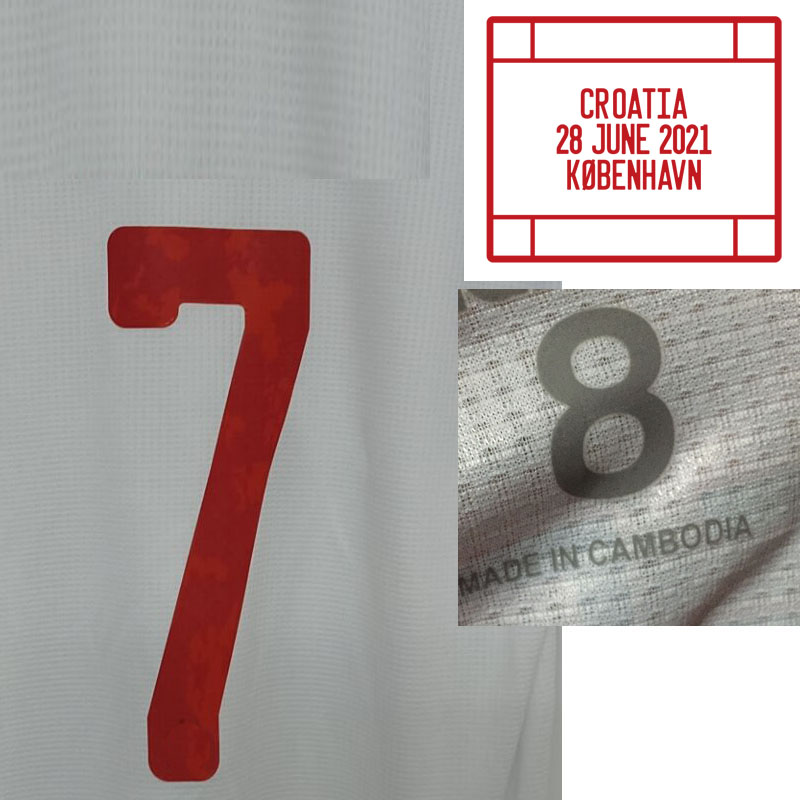 

Home Textile 2021 Match Worn Player Issue Morata Torres Olmo Moreno Pedri with game MatchDetails Soccer Patch Badge, #7 morata