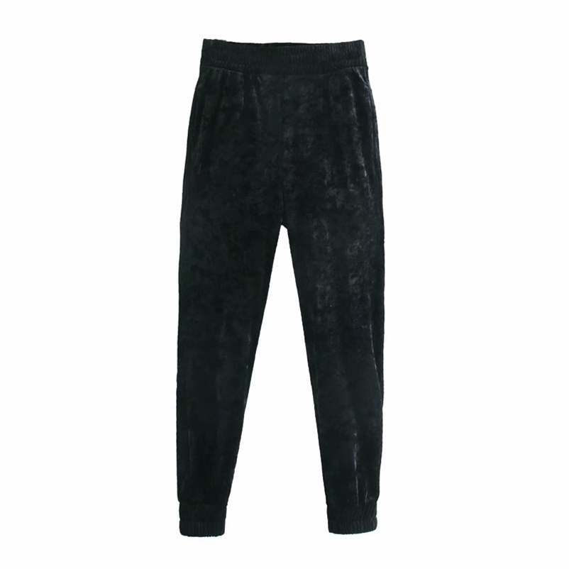

Spring style trousers loose gold diamond velvet lace-up are fashionable for no one to wear 210524, Black