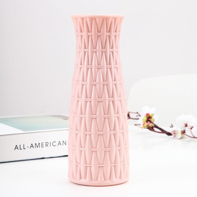 Nordic Plastic Vaas Imitation Ceramic Flower Sheet Regulation Containers-image-693294789