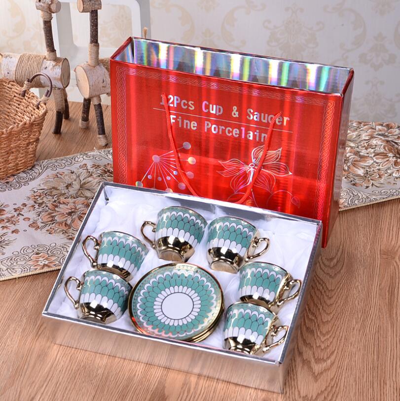 

China ceramics coffee cup set ceramic dish British afternoon tea creative variety of high-grade cups 50-100ml with color box