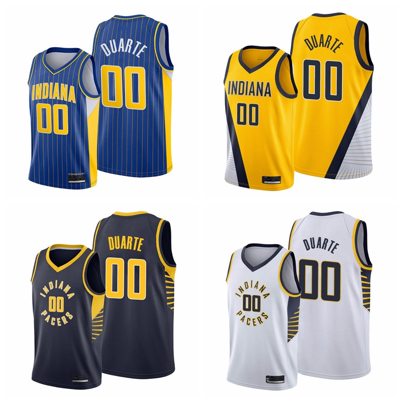 

2021 Draft Chris Duarte 00 Basketball IndianaPacersMen Blue Jersey Edition City, Black;red