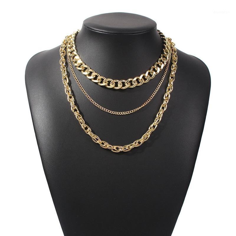 

Gothic Punk Cuban Choker Retro Necklace Collar Women Multi Layer Thick Chain Chunky Steampunk Jewelry Chains