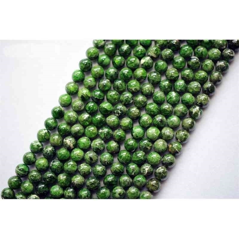 

Whole (1 strand/set) genuine green chrome diopside 8-10mm smooth round loose stone beads for jewelry DIY making