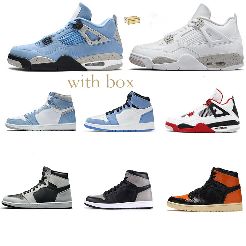 

Box 1s men's basketball shoes Jumpman 1 University Blue court hyper Royal Beige mist 4S fire red black cat women's outdoor sports, Multicolor1