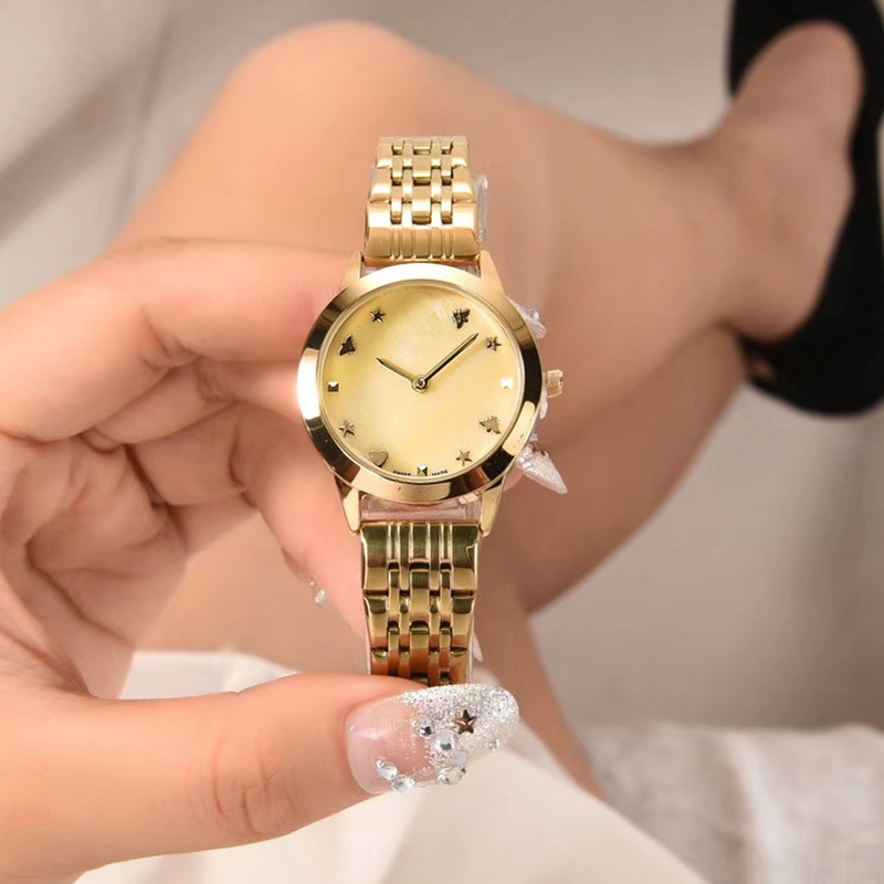 

Fashion Brand Watches for Women Gril bee style steel band Quartz wrist Watch G75, Slivery;brown