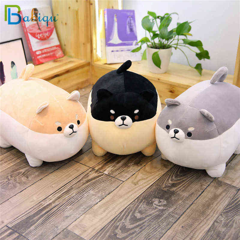

Babiqu 1pc 40/50cm Fat Shiba Inu Dog Plush Toy Stuffed Cute Animal Corgi Chai Dog Soft Sofa Pillow Lovely Gift for Kids Children H1111, Black