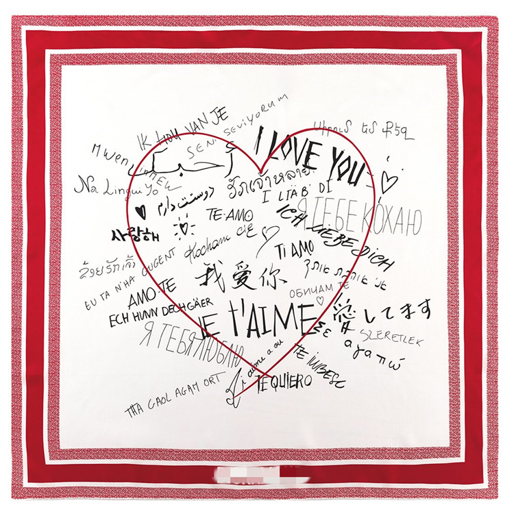 

Manual Hand Rolled Twill Silk Scarf Women 38 Languages I Love You Printing Square Scarves Echarpes Foulards Femme Wrap Bandana Hijab 90CM*90CM
