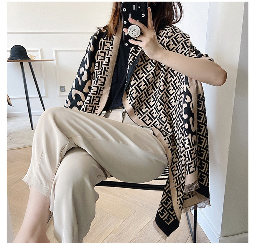

Air conditioning room in and Korean temperament Bib women's double-sided scarf leopard cloak shawl long style external use