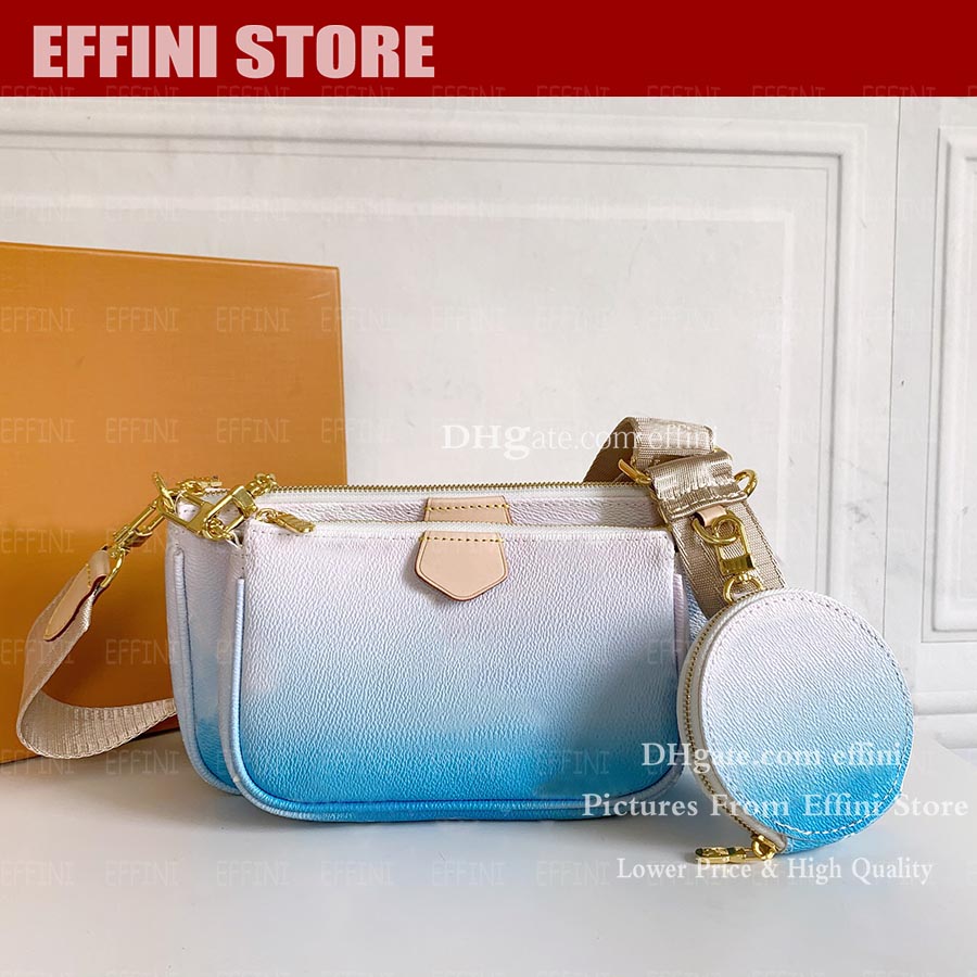 

Women Luxurys Designer Shoulder Crossbody Bags 2021 Fashion Favorite Multi Pochette Accessoires Handbags Purses 5pcs set Cross Body Bag with Coin Case M44823, Blue