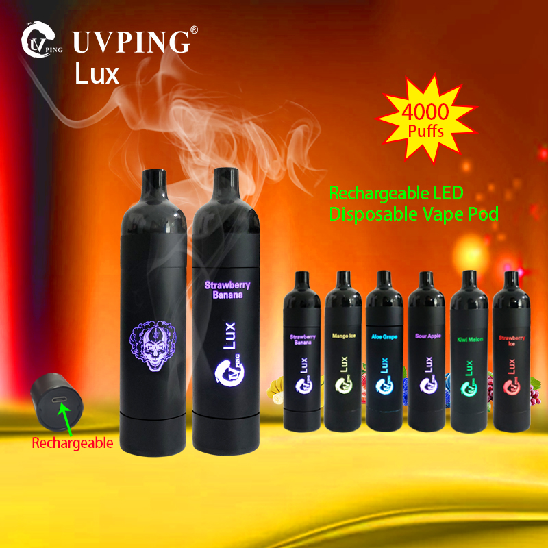 

Uvping LUX rechargeable with real 4000 puffs LED flashlight disposable e-cigarettes vape pen