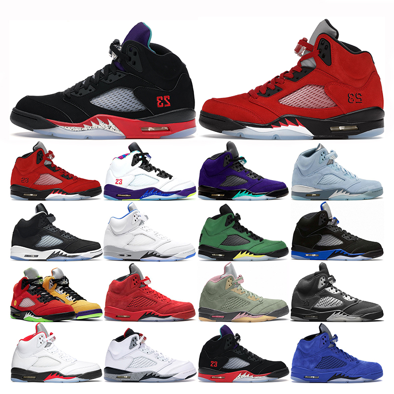 

mens basketball shoes 5s Anthracite Bluebird oreo Raging Fire Red Hyper Royal Alternate Grape sports sneakers trainers outdoor, 14 michigan