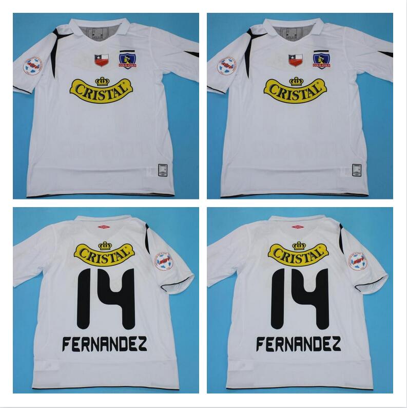 

colo colo retro 2006 2007 soccer jerseys Argentina csd home white Vintage Camiseta de fútbol Classic 06 07 fernrndez football shirts