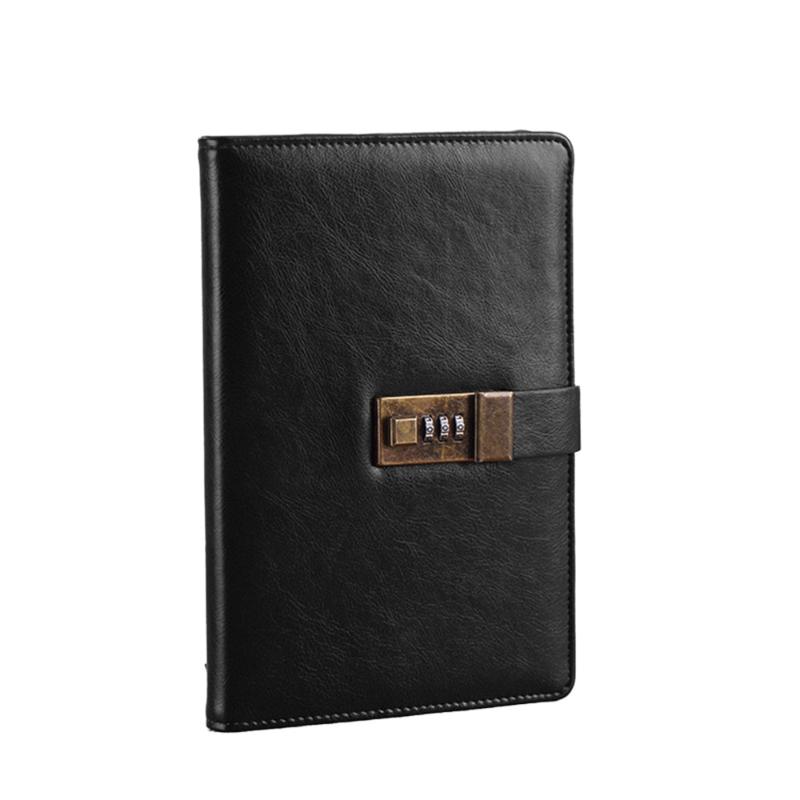 Notepads Vintage Diary Notebook Journal Writing Planner Organizer Personal Sketchbook With Password (Red)-image-709493759
