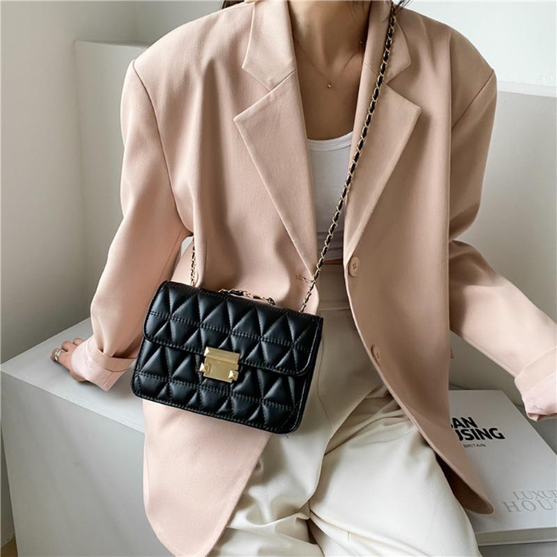 

Chain Crossbody Bag For Women 2021 Fashion Rhomboid Shoulder Senior Small Square Cross Body, Black