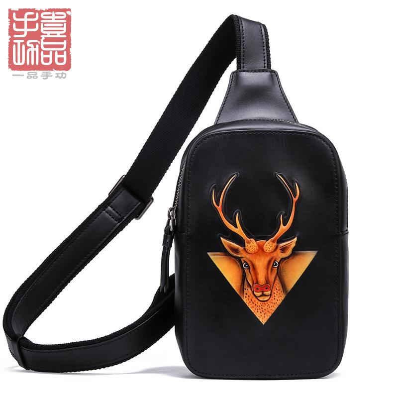

Waist Bags Breast Package Bag Messenger Genuine Leather Satchel Sculpture Manual Deer Duo Yong Bao Packets High-End Custom