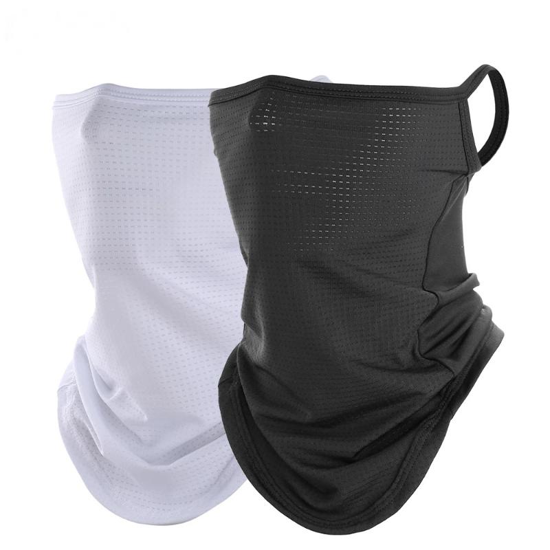 

Scarves Washable Masks Sport Cycling Bandana Black Mesh Silk Ski Face Mask Neck Gaiter Cover Running Hiking Tube Scarf Men Women