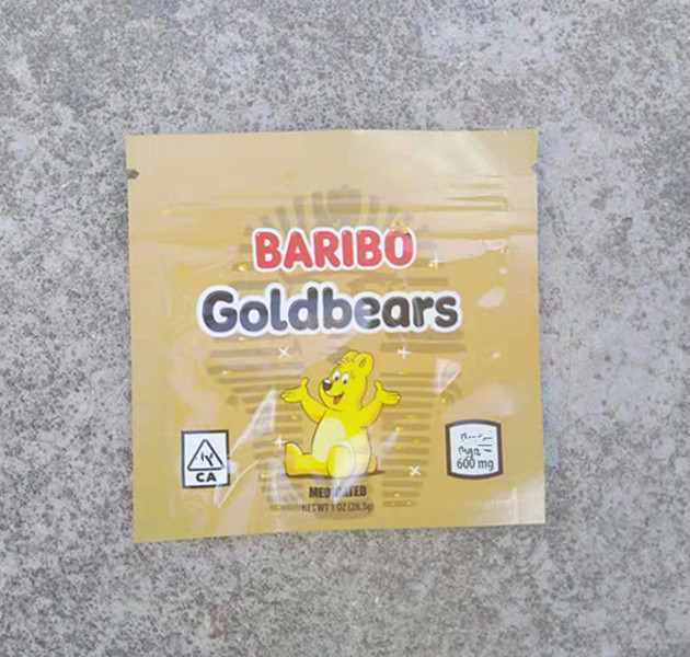 

6 designs baribo zipper mylar bag edibles packaging 90*90mm resealable three sides sealed heat seal