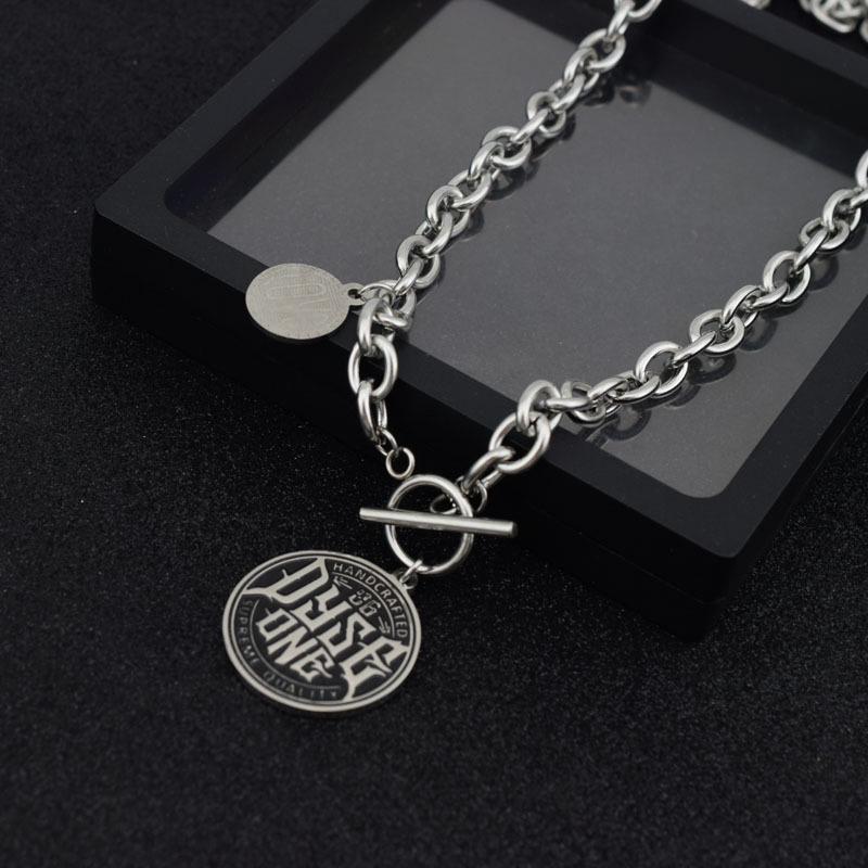 

Chains Stainless Steel European And American Style Army Brand Disc Necklace LOVE Pendant Jewelry Wholesale, Silver