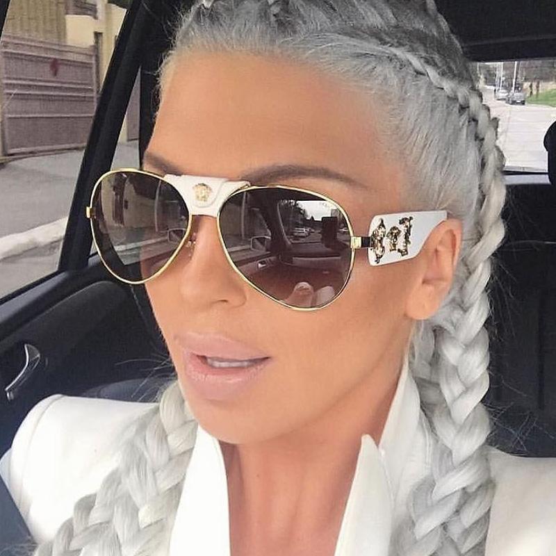 

Sunglasses 2021 Design Women Men Oversized Frame Leather Sun Glasses Man Hip Hop High Quality Male Female 2150 UV400