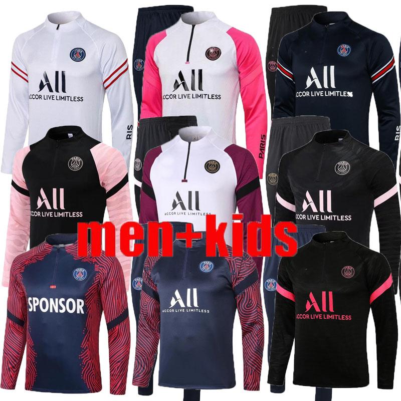 

Jackets Half Zip Long Sleeve Training Clothes Soccer Sweat Jacket Tracksuit Men+Kids Suit Winter Pants, Blue;gray