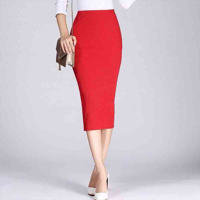 

Spring Autumn Long Pencil Skirts Women Sexy Slim Package Hip Maxi Skirt Lady Winter Sexy Chic Wool Rib Knit Midi, Black