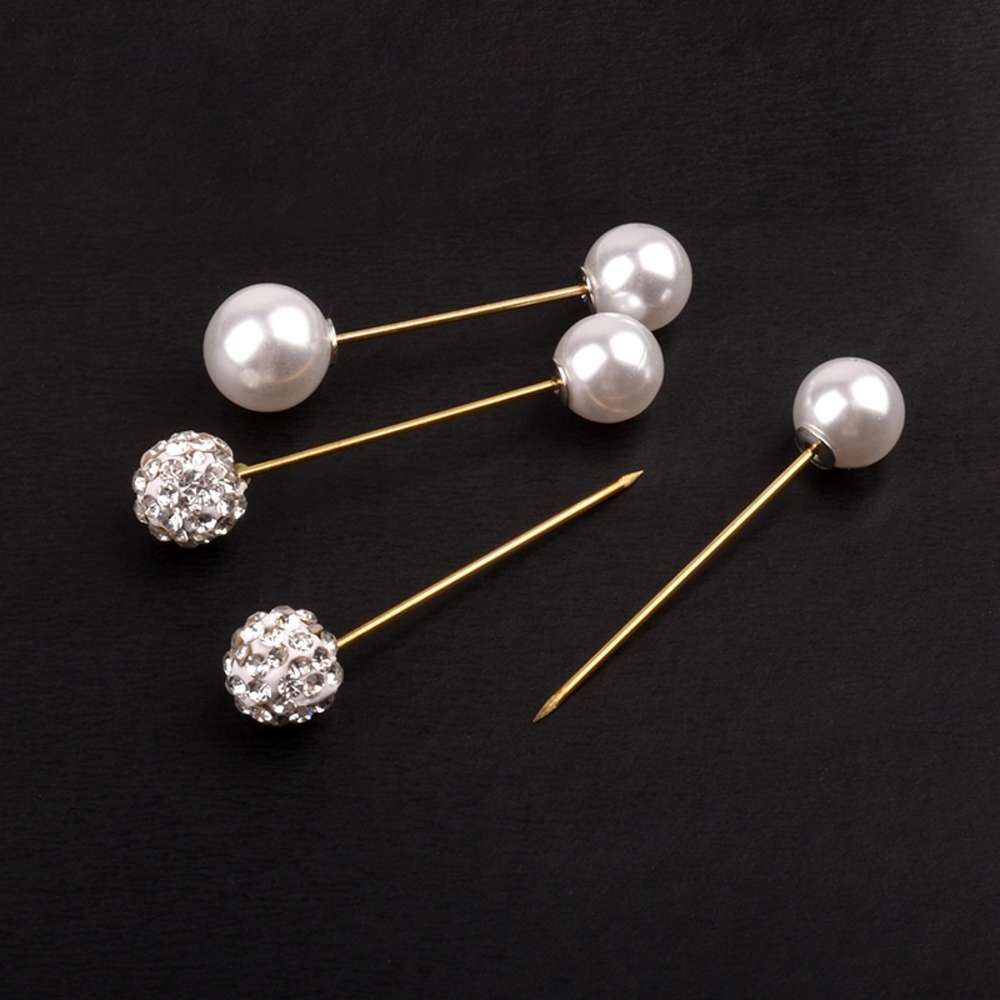 Floral fixed Brooch net red russian round bouquet decoration imitation pearl flower arrangement handmade materials-image-695400334