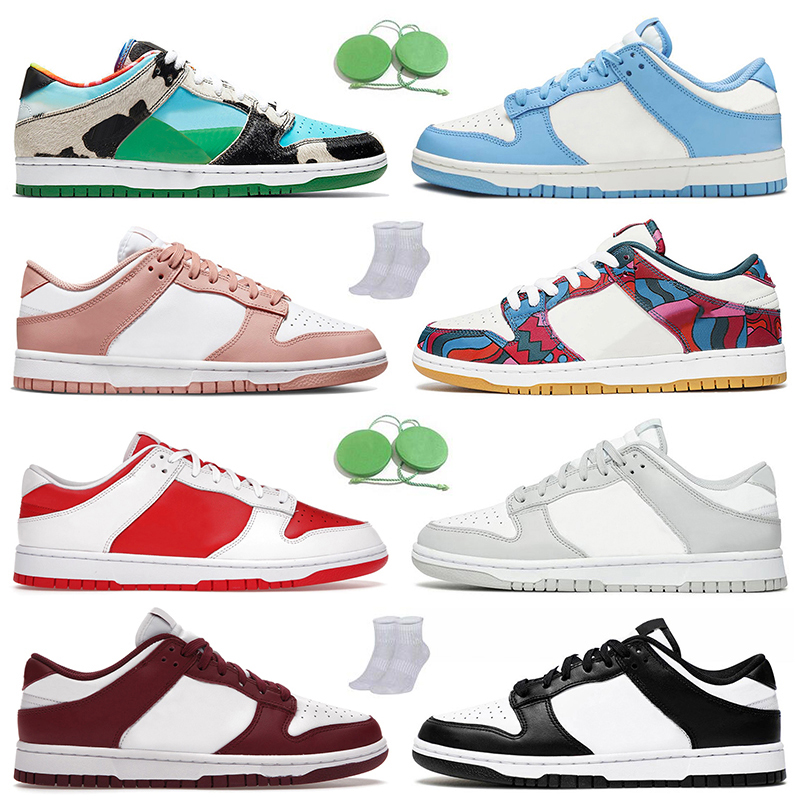 

Low Fashion 2022 Women Mens Casual Shoes UNC Coast Black White University Red Parra Abstract Art Trail Bordeaux With Socks Platform Designer Sneakers, C35 kasina 36-45