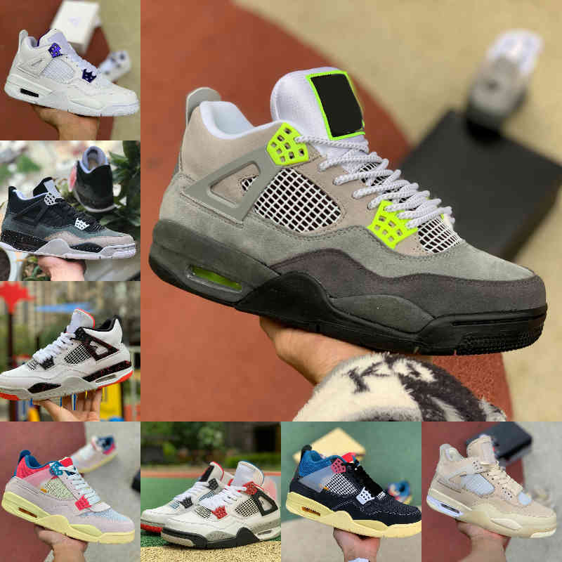 

New High 4 4s Basketball Shoes Men Women New Cream Sail The White Cement Bred Court Purple Union LA GUAVA ICE Rasta BORDEAUX Sports Shoes J4, Y4021