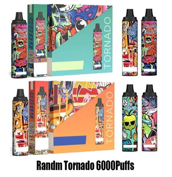 

100% Original RANDM TORNADO 6000 PUFFS E-Cigarette Disposable Vape Pen Device Pod 12ml Capatity 850mah Battery Recharge Type-C P