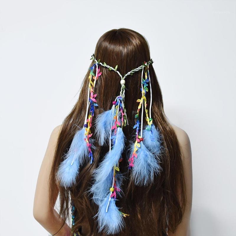 

Ethnic Afghan Women Feather Hairband Boho Headband Headpiece Bohemian Tassel Hair Accessories Folk Hairgrip Jewelry Clips & Barrettes, Golden;silver