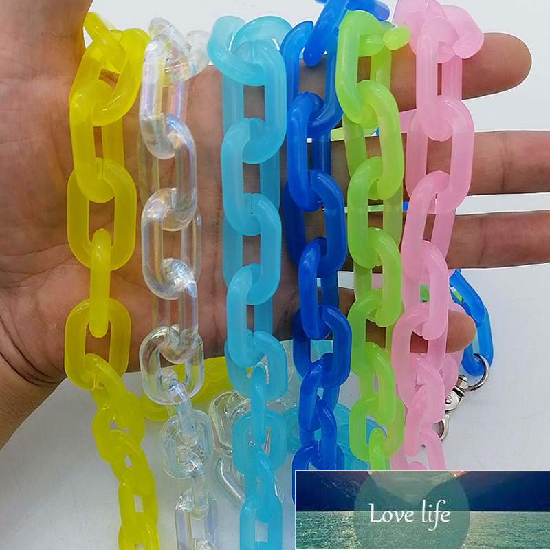 

FishSheep Fashion Neon Color Acrylic Chain Necklace For Men Women Harajuku Punk Resin Big Choker Necklace 2020 Fashion Jewelry