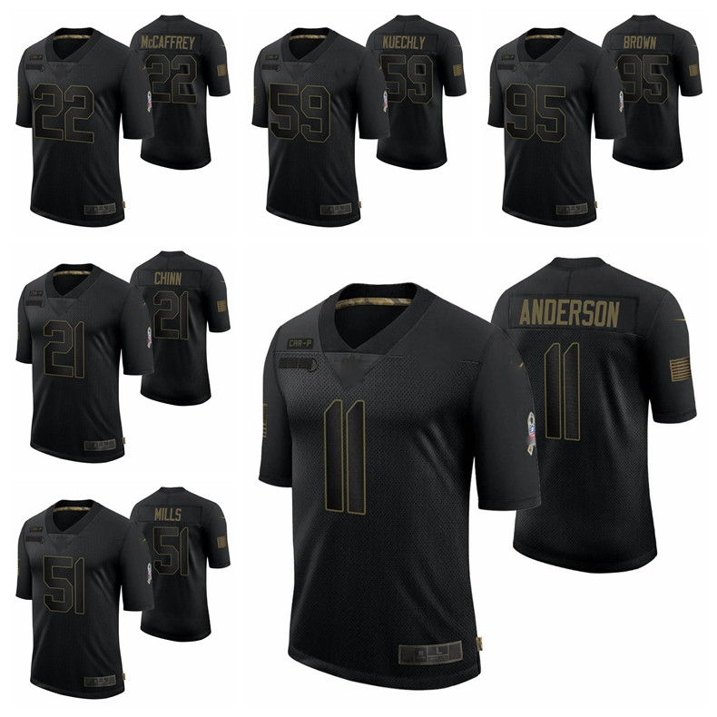 

Carolinas Men Women Kid Panther 22 Christian McCaffrey 59 Luke Kuechly 95 Derrick Brown 21 Jeremy Chinn 2020 Salute To Service Retired Limited Football Jersey Black