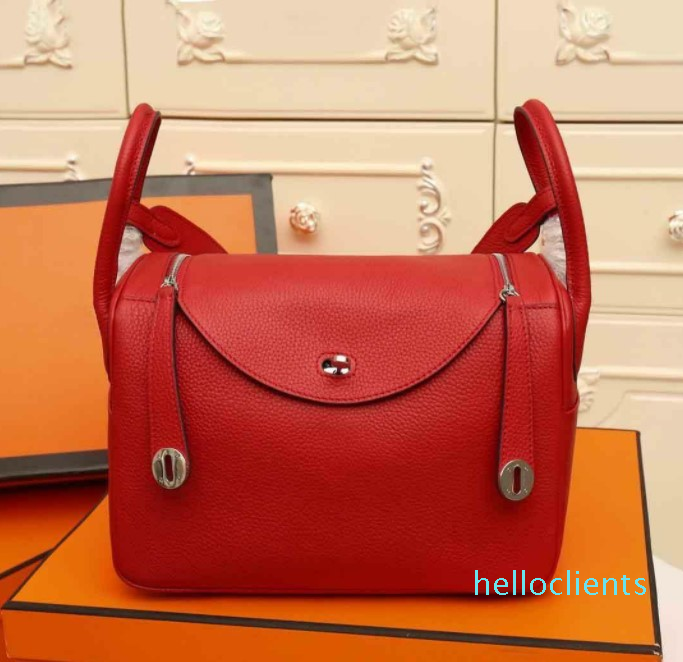 

new classic fashion designer women handbags strap shoulder bags genuine leather black bags small purse tote shoulder bags style freeshipping, Red