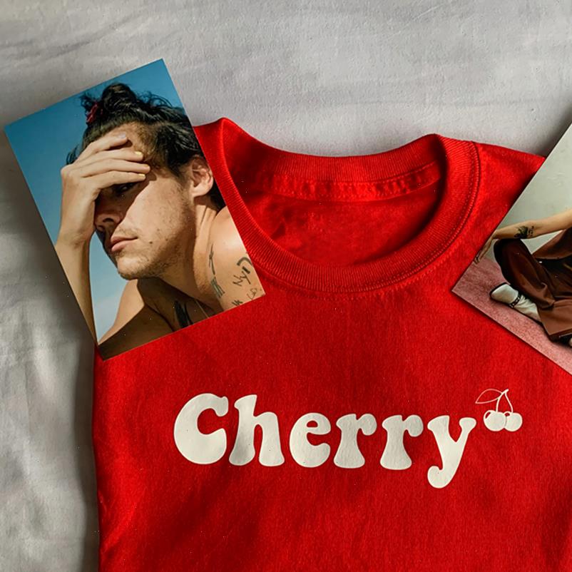 

women harry styles cherry inspired t shirt cute fine line treat people with kindness music lover tees, White