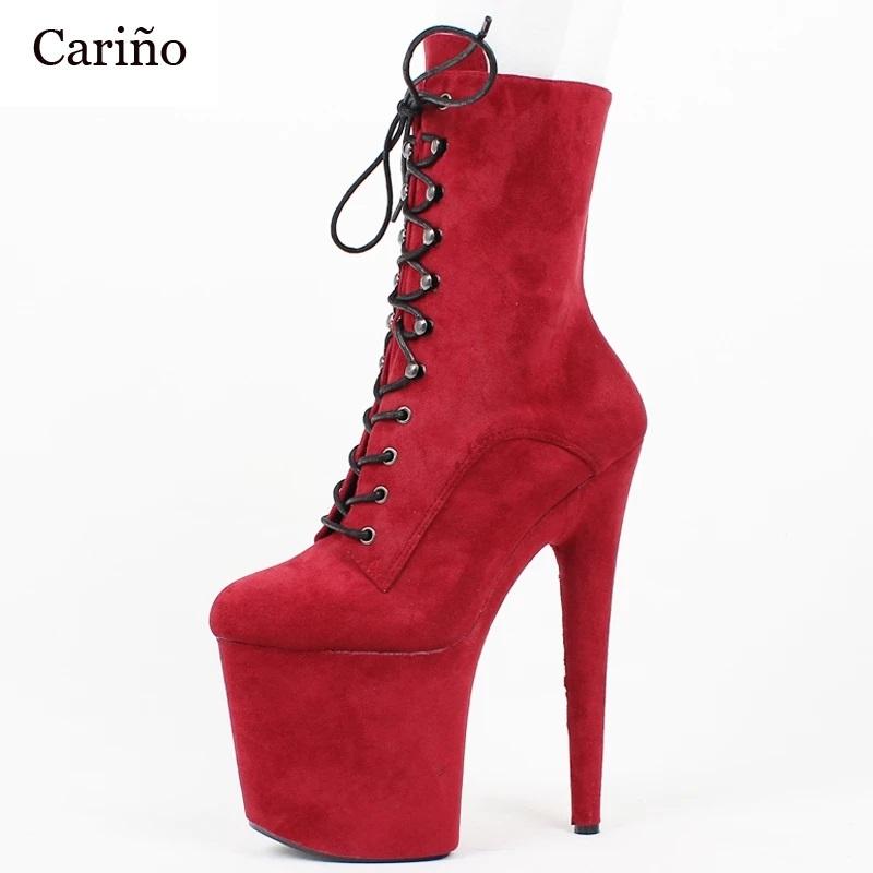 

Boots Arrival Exotic Dancing 20cm Super High Heel Platform Gothic Lace-up Ankle More Colors In Choice Drop, Black