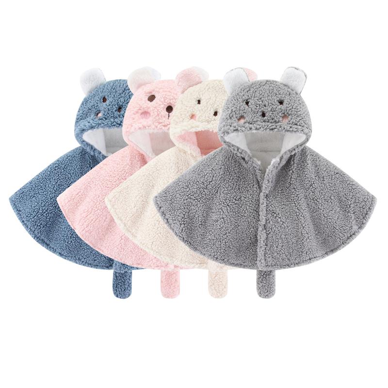 

Jackets Children Warm Outerwear Autumn Kids Baby Girls Christmas Solid Outwear Thick Hooded Coat Princess Cloak Cape Ropa Para NiÃ±a, Blue;gray