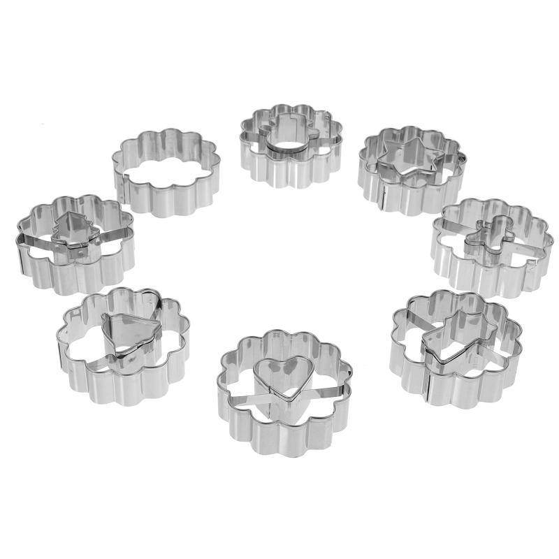 

Baking Moulds 8pcs Stainless Steel Biscuits Cutters Cookie Molds Metal Xmas Cake
