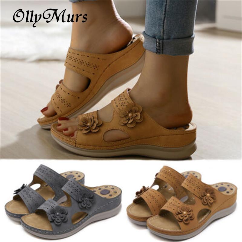 

Slippers Woman Wedge Women Casual Beach Shoes Ladies Classic Sewing Slides Women's Hollow Out Female Footwear Plus Size, Black